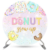 Bunt Krapfen Wachsen Hoch Glücklich Geburtstag Kreis Hintergrund